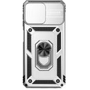 For Samsung Galaxy A22 4G Sliding Camshield Holder Phone Case(Silver)