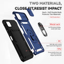 For Samsung Galaxy A22 5G Sliding Camshield Holder Phone Case(Blue)
