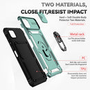 For Samsung Galaxy A22 5G Sliding Camshield Holder Phone Case(Dark Green)
