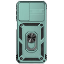 For Samsung Galaxy A23 Sliding Camshield Holder Phone Case(Dark Green)