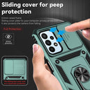 For Samsung Galaxy A23 Sliding Camshield Holder Phone Case(Dark Green)