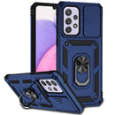 For Samsung Galaxy A33 5G Sliding Camshield Holder Phone Case(Blue)