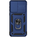 For Samsung Galaxy A33 5G Sliding Camshield Holder Phone Case(Blue)