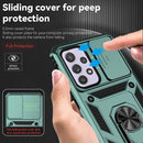 For Samsung Galaxy A33 5G Sliding Camshield Holder Phone Case(Dark Green)