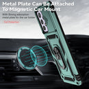 For Samsung Galaxy A33 5G Sliding Camshield Holder Phone Case(Dark Green)