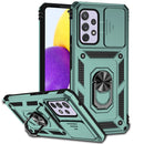 For Samsung Galaxy A53 5G Sliding Camshield Holder Phone Case(Dark Green)