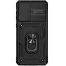 For Samsung Galaxy A73 5G Sliding Camshield Holder Phone Case(Black)