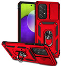For Samsung Galaxy A73 5G Sliding Camshield Holder Phone Case(Red)