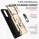 For Samsung Galaxy A73 5G Sliding Camshield Holder Phone Case(Gold)