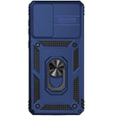 For Samsung Galaxy A73 5G Sliding Camshield Holder Phone Case(Blue)