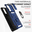 For Samsung Galaxy A73 5G Sliding Camshield Holder Phone Case(Blue)