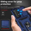 For Samsung Galaxy A73 5G Sliding Camshield Holder Phone Case(Blue)