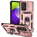 For Samsung Galaxy A73 5G Sliding Camshield Holder Phone Case(Rose Gold)