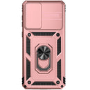 For Samsung Galaxy A73 5G Sliding Camshield Holder Phone Case(Rose Gold)