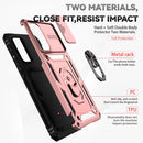 For Samsung Galaxy A73 5G Sliding Camshield Holder Phone Case(Rose Gold)