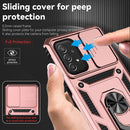 For Samsung Galaxy A73 5G Sliding Camshield Holder Phone Case(Rose Gold)