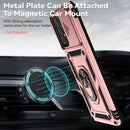 For Samsung Galaxy A73 5G Sliding Camshield Holder Phone Case(Rose Gold)