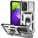 For Samsung Galaxy A73 5G Sliding Camshield Holder Phone Case(Silver)