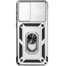 For Samsung Galaxy A73 5G Sliding Camshield Holder Phone Case(Silver)