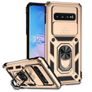 For Samsung Galaxy S10 Sliding Camshield Holder Phone Case(Gold)