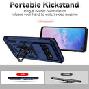 For Samsung Galaxy S10 Sliding Camshield Holder Phone Case(Blue)