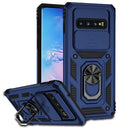 For Samsung Galaxy S10+ Sliding Camshield Holder Phone Case(Blue)
