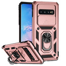 For Samsung Galaxy S10+ Sliding Camshield Holder Phone Case(Rose Gold)