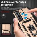 For Samsung Galaxy S21 FE 5G Sliding Camshield Holder Phone Case(Gold)
