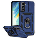 For Samsung Galaxy S21 FE 5G Sliding Camshield Holder Phone Case(Blue)