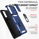 For Samsung Galaxy S21 FE 5G Sliding Camshield Holder Phone Case(Blue)