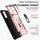 For Samsung Galaxy S21 FE 5G Sliding Camshield Holder Phone Case(Rose Gold)