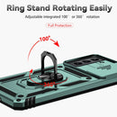 For Samsung Galaxy S21 FE 5G Sliding Camshield Holder Phone Case(Dark Green)