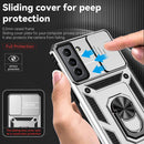 For Samsung Galaxy S21 FE 5G Sliding Camshield Holder Phone Case(Silver)