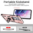 For Samsung Galaxy S21 Ultra 5G Sliding Camshield Holder Phone Case(Rose Gold)