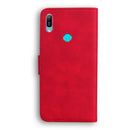 For Huawei Y6 2019 Skin Feel Pure Color Flip Leather Phone Case(Red)