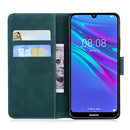 For Huawei Y6 2019 Skin Feel Pure Color Flip Leather Phone Case(Green)