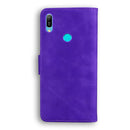 For Huawei Y6 2019 Skin Feel Pure Color Flip Leather Phone Case(Purple)