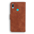 For Huawei Y6 2019 Skin Feel Pure Color Flip Leather Phone Case(Brown)