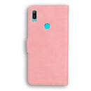 For Huawei Y6 2019 Skin Feel Pure Color Flip Leather Phone Case(Pink)