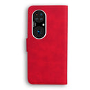 For Huawei P50 Skin Feel Pure Color Flip Leather Phone Case(Red)