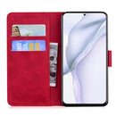 For Huawei P50 Skin Feel Pure Color Flip Leather Phone Case(Red)