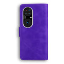For Huawei P50 Skin Feel Pure Color Flip Leather Phone Case(Purple)