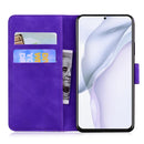 For Huawei P50 Skin Feel Pure Color Flip Leather Phone Case(Purple)