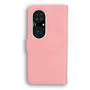For Huawei P50 Skin Feel Pure Color Flip Leather Phone Case(Pink)