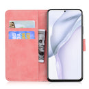 For Huawei P50 Pro Skin Feel Pure Color Flip Leather Phone Case(Pink)