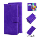 For Samsung Galaxy A51 4G Skin Feel Pure Color Flip Leather Phone Case(Purple)