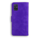 For Samsung Galaxy A51 4G Skin Feel Pure Color Flip Leather Phone Case(Purple)