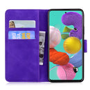 For Samsung Galaxy A51 4G Skin Feel Pure Color Flip Leather Phone Case(Purple)