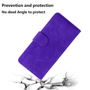 For Samsung Galaxy A51 4G Skin Feel Pure Color Flip Leather Phone Case(Purple)