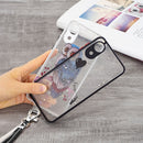 For Samsung Galaxy A03 Core Starry Sky Epoxy TPU Phone Case with Neck Lanyard(Owl)